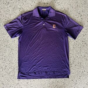 Peter Millar Clemson Tigers Baseball Purple Performance Polo Shirt
